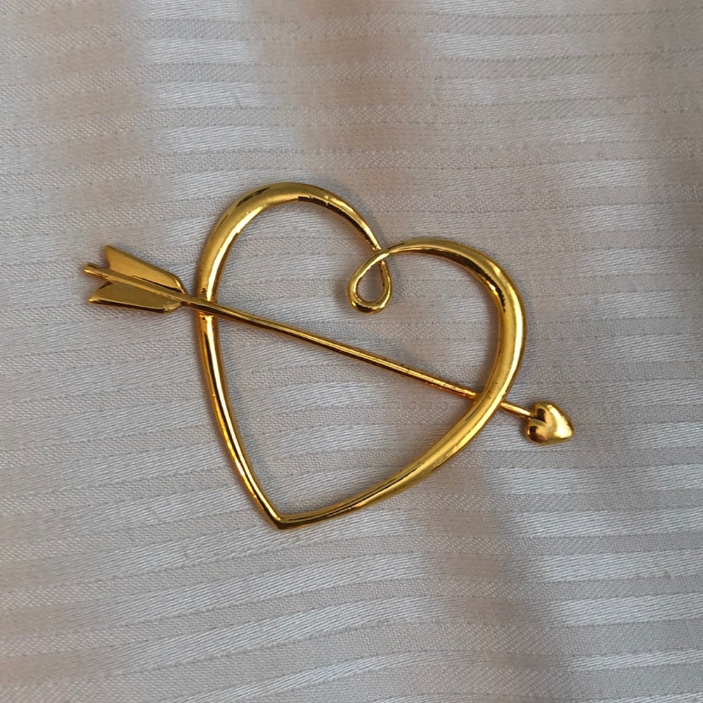 Gold Heart with Arrow Charm